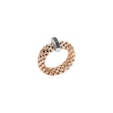 FOPE 18ct Rose Gold Vendome Flex'it Black Diamond Ring - Large