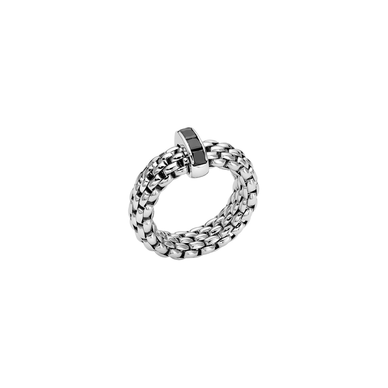 FOPE 18ct White Gold Vendome Flex'it Black Diamond Ring - Large