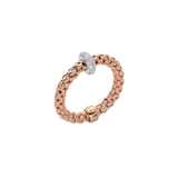 FOPE 18ct Rose Gold Prima Flex'it 0.18ct Diamond Ring - Medium