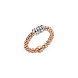 FOPE 18ct Rose Gold Prima Flex'it 0.07ct Diamond Ring - Medium