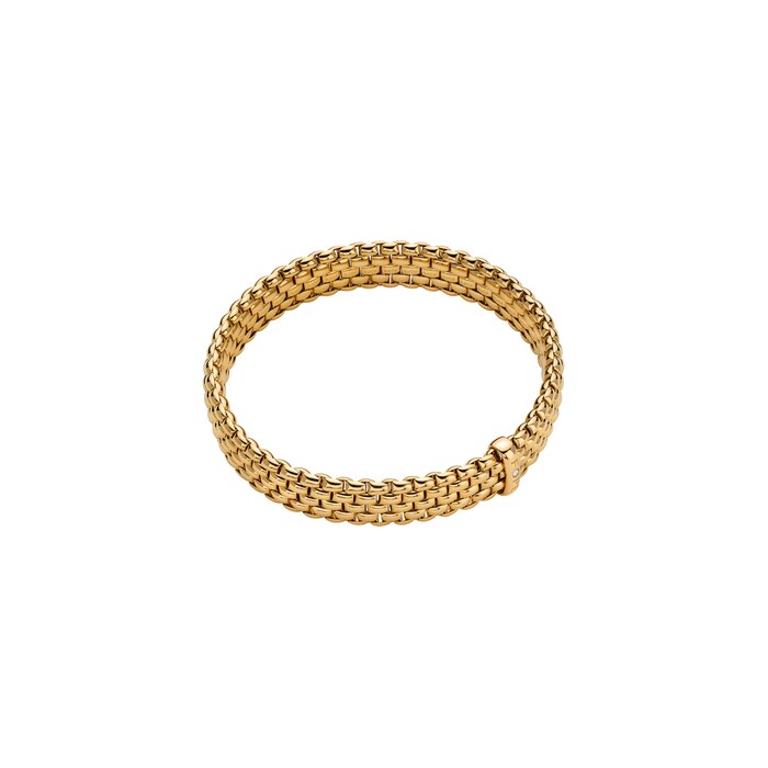 FOPE 18ct Yellow Gold Panorama Flex'it 0.01ct Diamond Bracelet