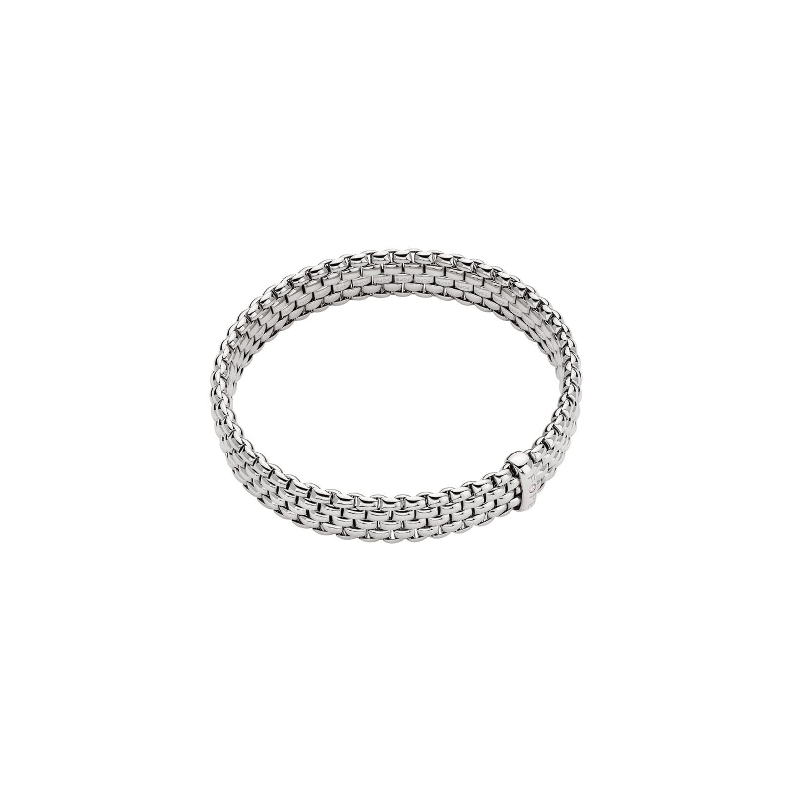 FOPE 18ct White Gold Panorama Flex'it 0.01ct Diamond Bracelet