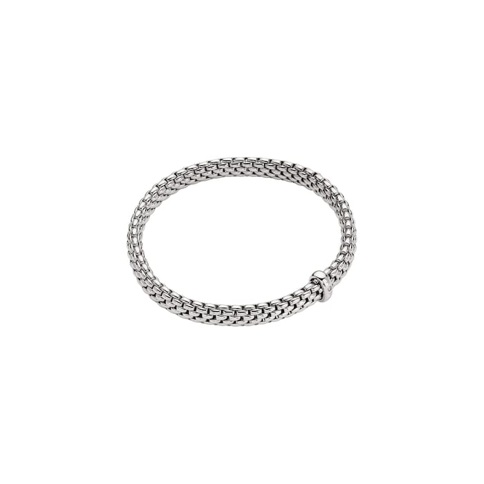 FOPE 18ct White Gold Vendome Flex'it 0.01ct Diamond Bracelet