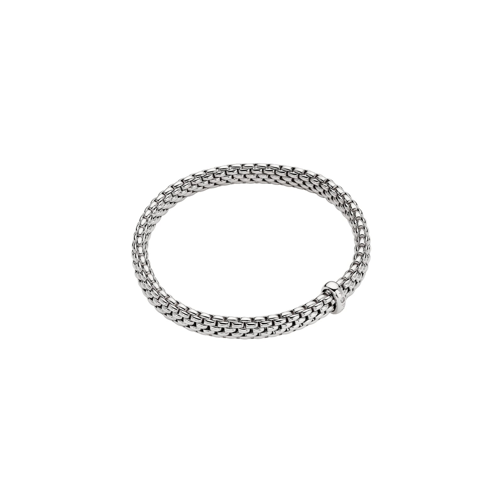 FOPE 18ct White Gold Vendome Flex'it 0.01ct Diamond Bracelet