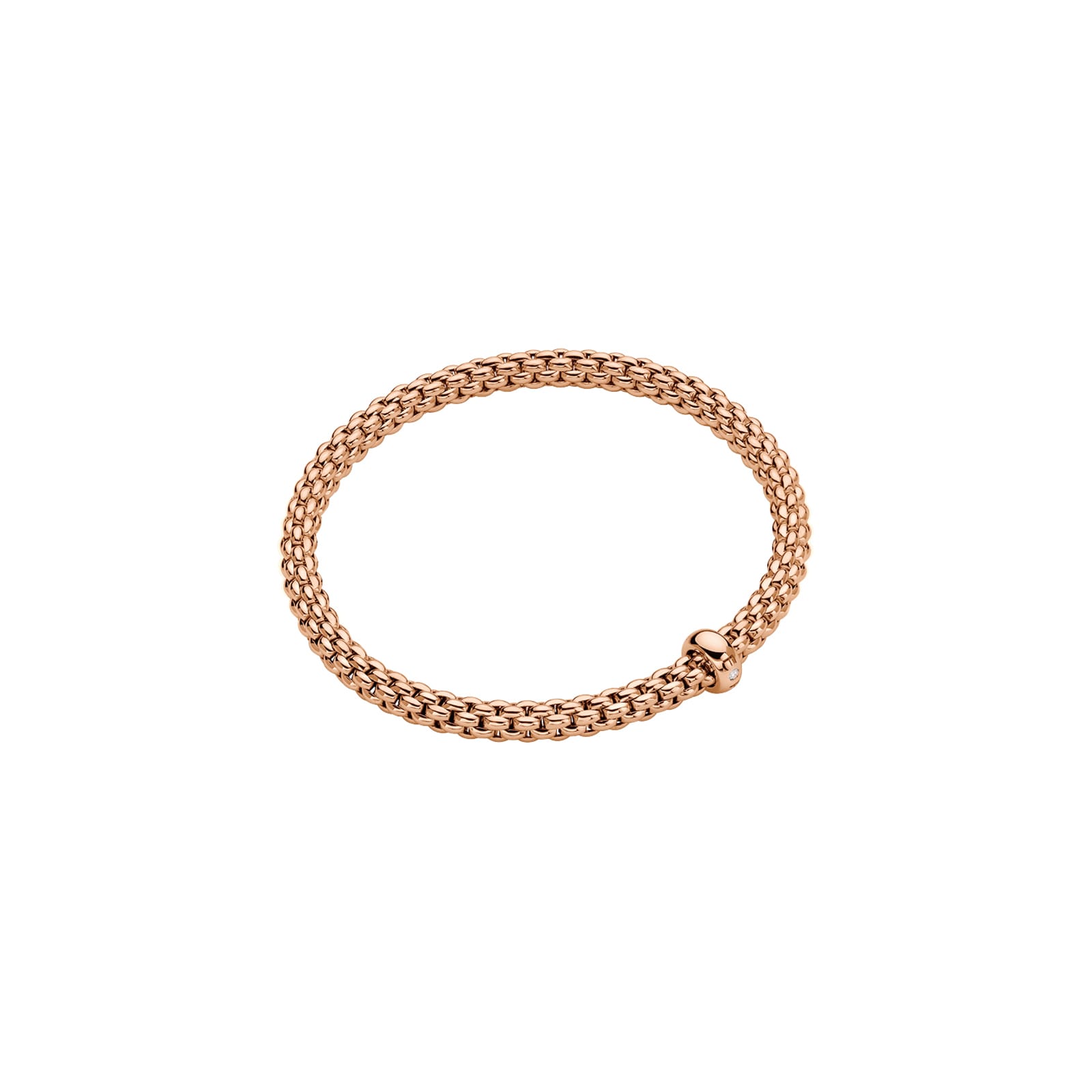 18ct Rose Gold Solo Flex'it 0.09ct Diamond Bracelet