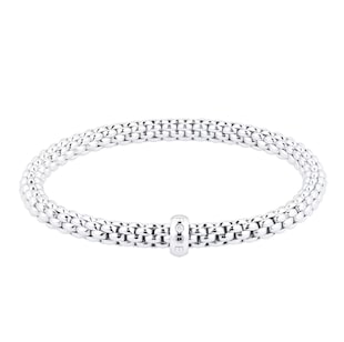 Fope 18ct White Gold Solo Diamond Medium Bracelet