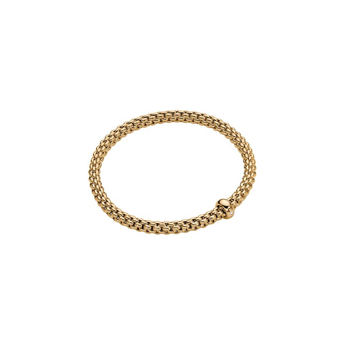 FOPE 18ct Yellow Gold Solo Flex'it 0.09ct Diamond Bracelet