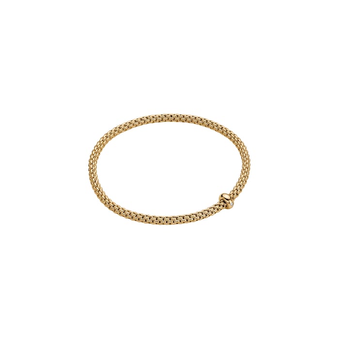 FOPE 18ct Yellow Gold Prima Flex'it 0.01ct Diamond Bracelet