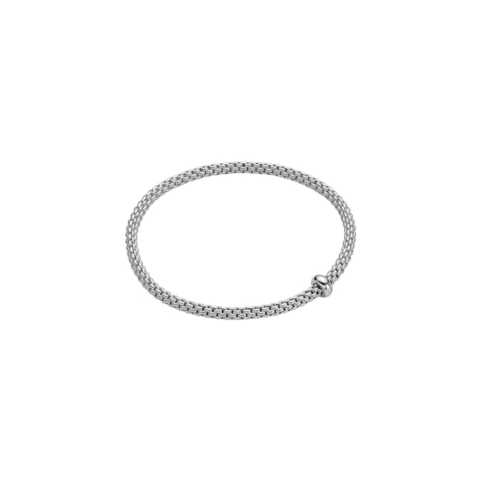 FOPE 18ct White Gold Prima Flex'it 0.01ct Diamond Bracelet