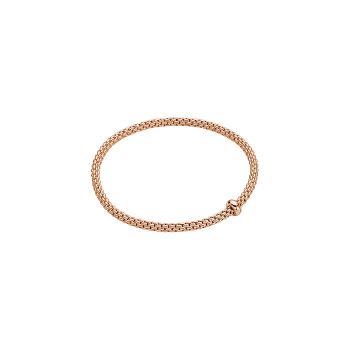 FOPE 18ct Rose Gold Prima Flex'it 0.01ct Diamond Bracelet