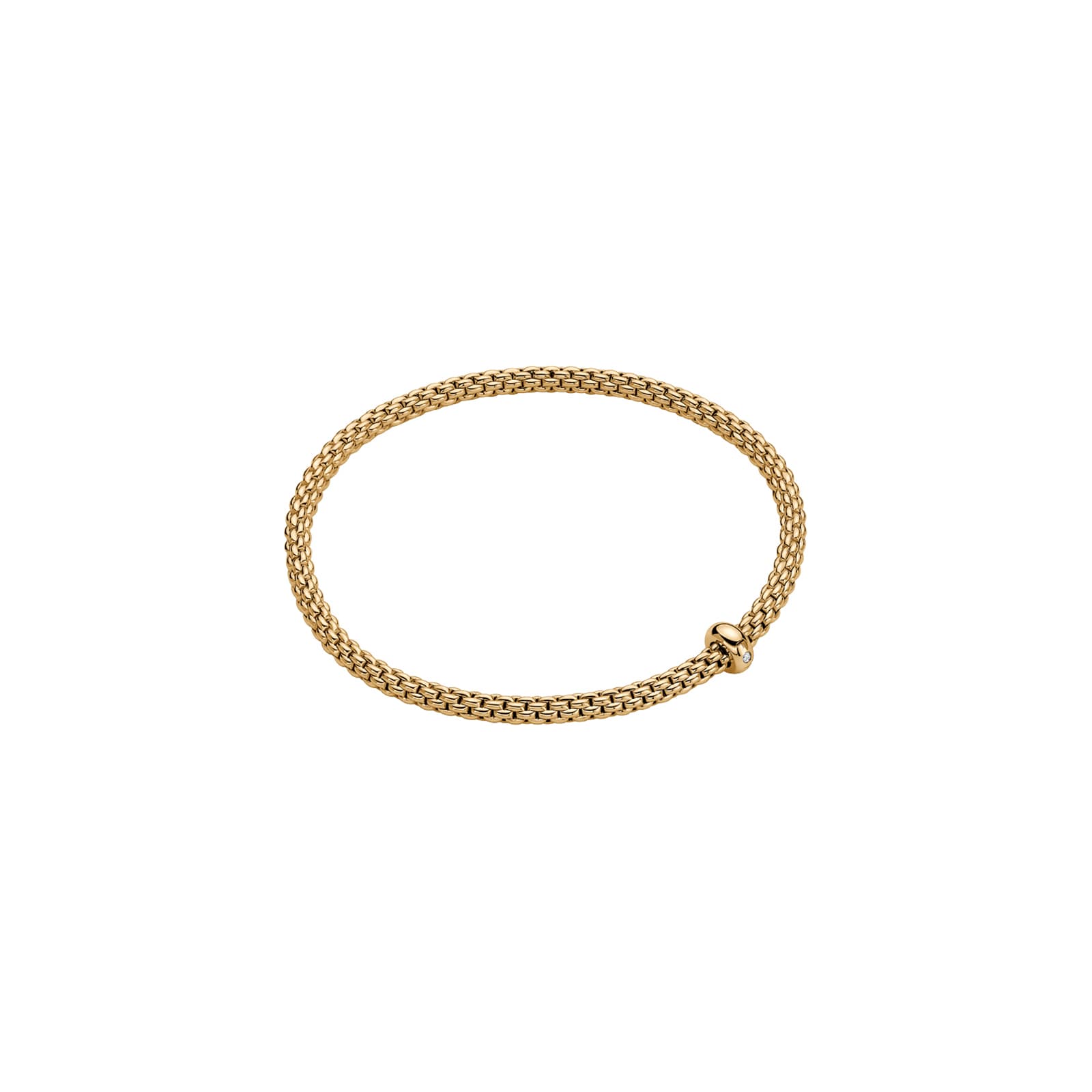 FOPE 18ct Yellow Gold Prima Flex'it 0.01ct Diamond Bracelet