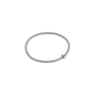 FOPE 18ct White Gold Prima Flex'it 0.01ct Diamond Bracelet