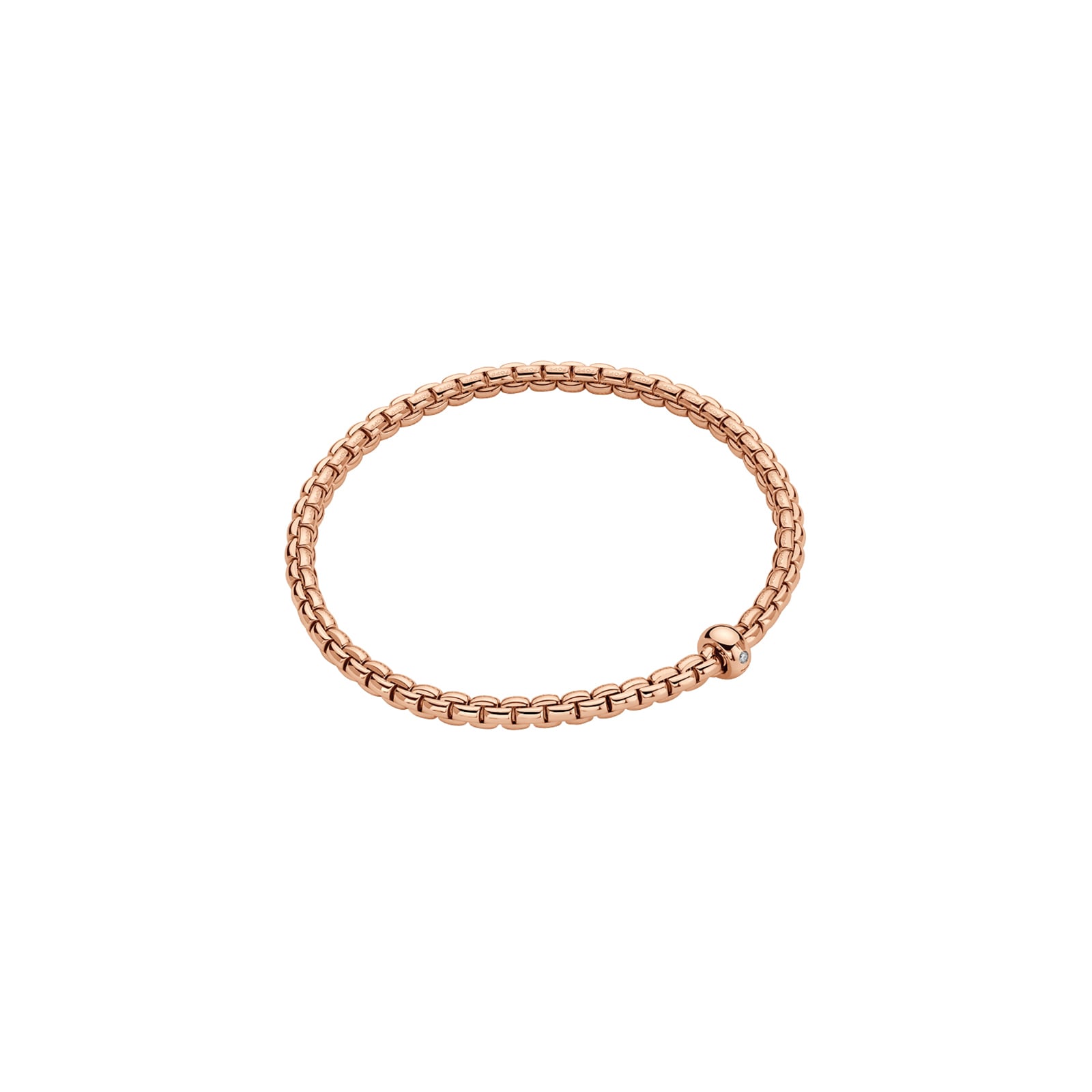 FOPE 18ct Rose Gold Eka Flex'it 0.01ct Diamond Bracelet