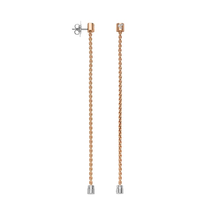 FOPE 18ct Rose Gold Aria Interchangeable 0.01ct Earrings