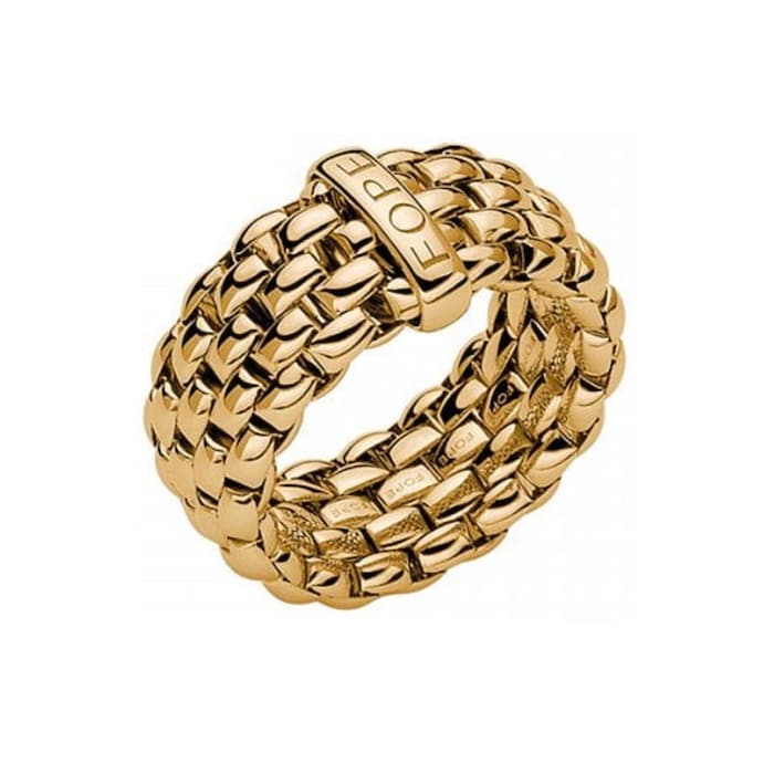 Fope 18ct Yellow Gold Flex'it Essentials Ring - Ring Size Large