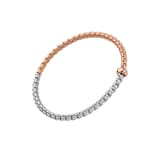 FOPE 18K White & Rose Gold Flex'It EKA 0.01cttw Diamond Bracelet - Medium