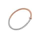 FOPE 18K White & Rose Gold Flex'It EKA 0.01cttw Diamond Bracelet - Small