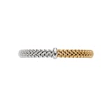 FOPE 18K White & Yellow Gold Flex'It Vendome 0.01cttw Diamond Bracelet - Medium