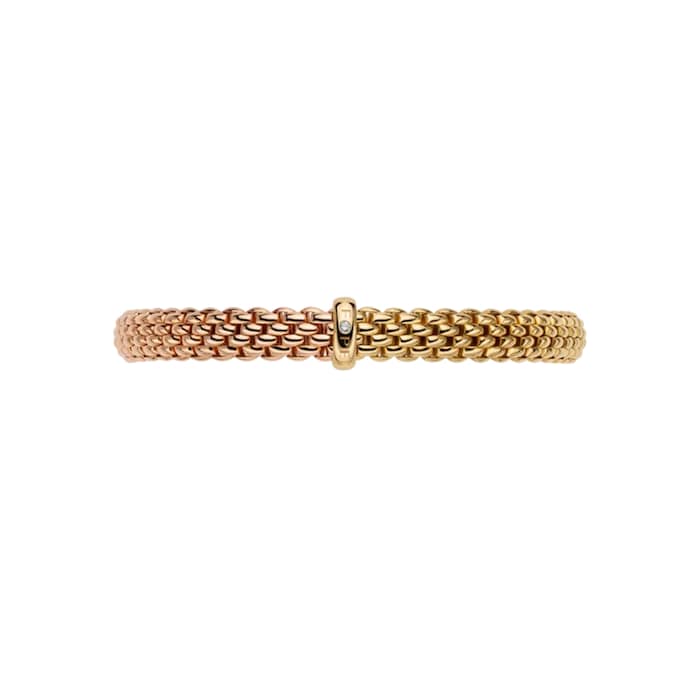 FOPE 18K Yellow & Rose Gold Flex'It Vendome 0.01cttw Diamond Bracelet - Medium