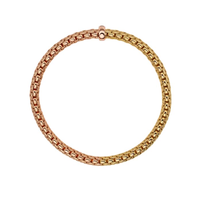 FOPE 18K Yellow & Rose Gold Flex'It Vendome 0.01cttw Diamond Bracelet - Medium