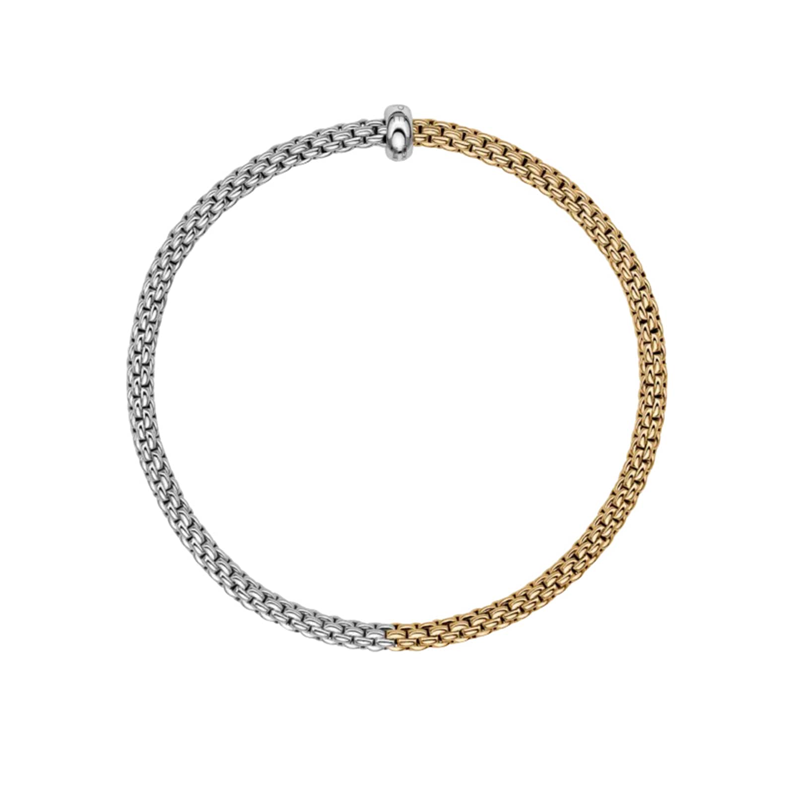 FOPE 18K White & Yellow Gold Flex'It Prima 0.01cttw Diamond Bracelet - Small FOPE 18K White & Yellow Gold Flex'It Prima 0.01cttw Diamond Bracelet - Small