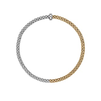 FOPE 18K White & Yellow Gold Flex'It Prima 0.01cttw Diamond Bracelet - Small FOPE 18K White & Yellow Gold Flex'It Prima 0.01cttw Diamond Bracelet - Small