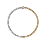 FOPE 18K White & Yellow Gold Flex'It Prima 0.01cttw Diamond Bracelet - Small