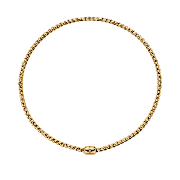 FOPE 18K Yellow Gold Flex'It EKA 0.01cttw Diamond Necklace