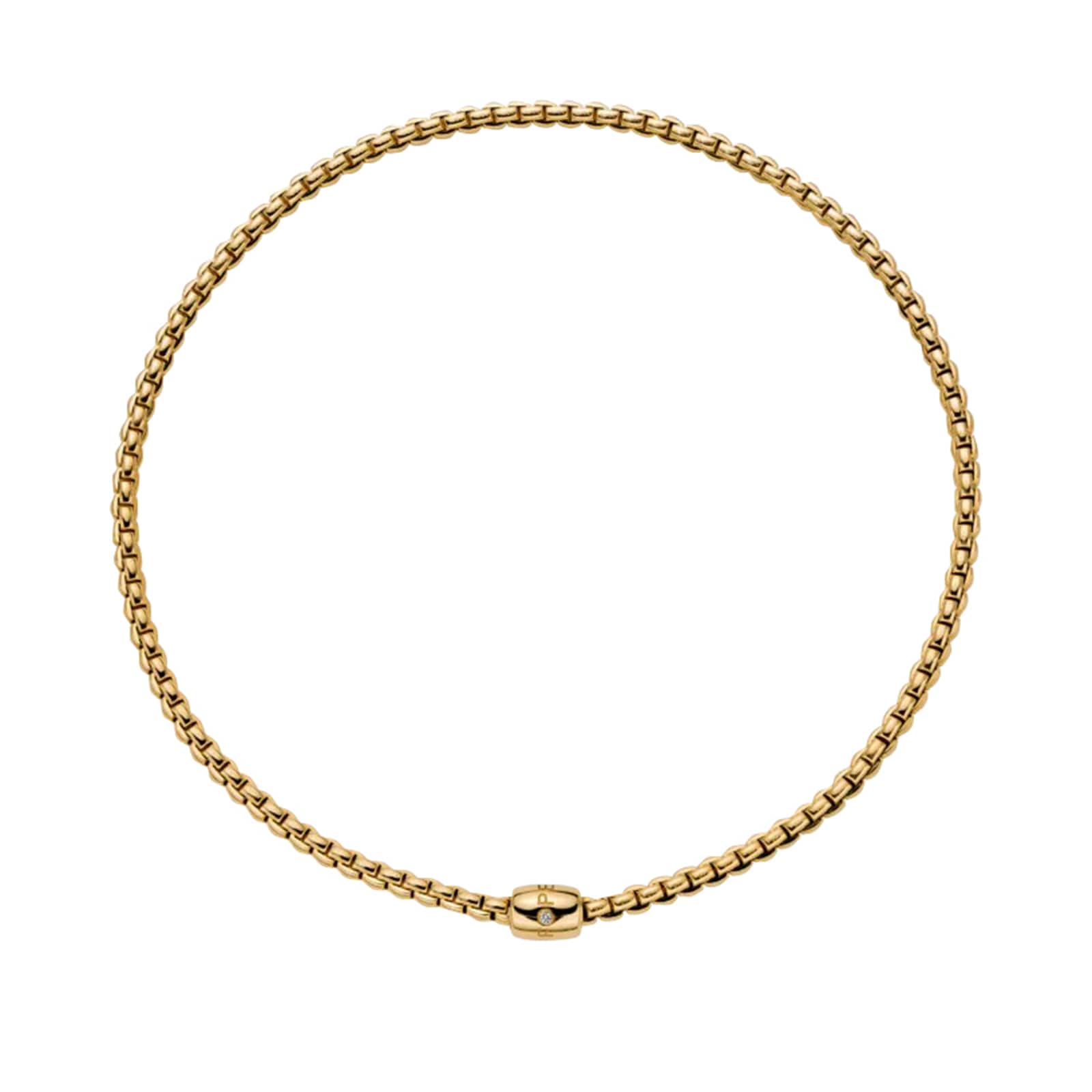 FOPE 18K Yellow Gold Flex'It EKA 0.01cttw Diamond Necklace