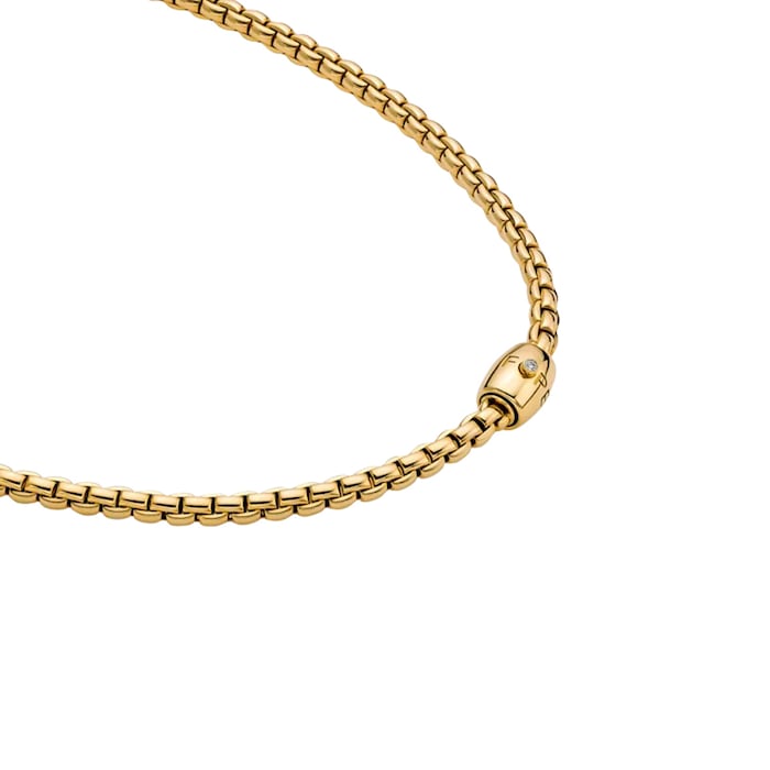 FOPE 18K Yellow Gold Flex'It EKA 0.01cttw Diamond Necklace