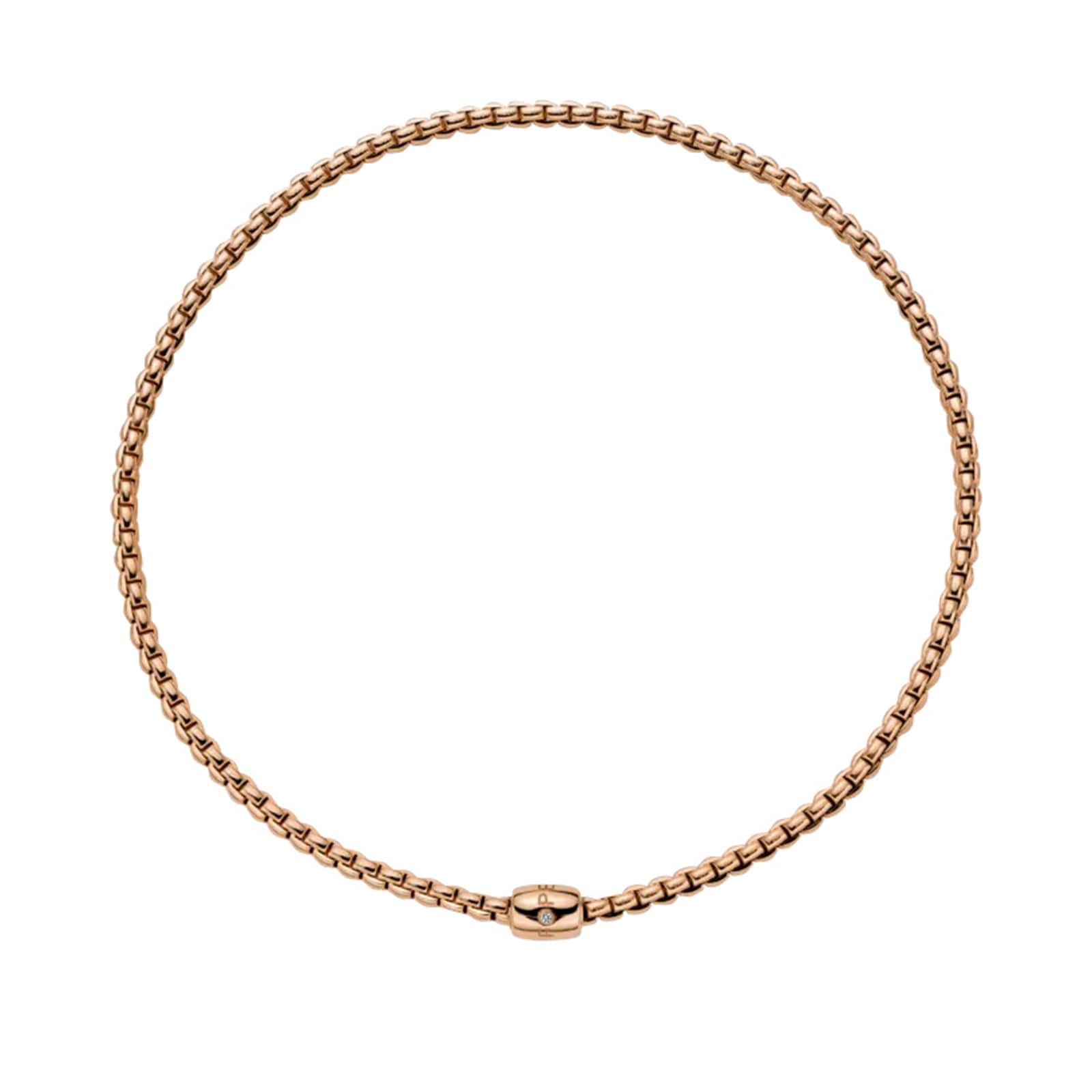 FOPE 18K Rose Gold Flex'It EKA 0.01cttw Diamond Necklace