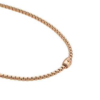FOPE 18K Rose Gold Flex'It EKA 0.01cttw Diamond Necklace FOPE 18K Rose Gold Flex'It EKA 0.01cttw Diamond Necklace