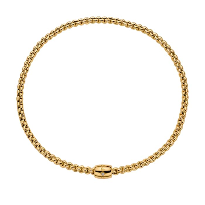 FOPE 18K Yellow Gold Flex'It EKA 0.03cttw Diamond Necklace