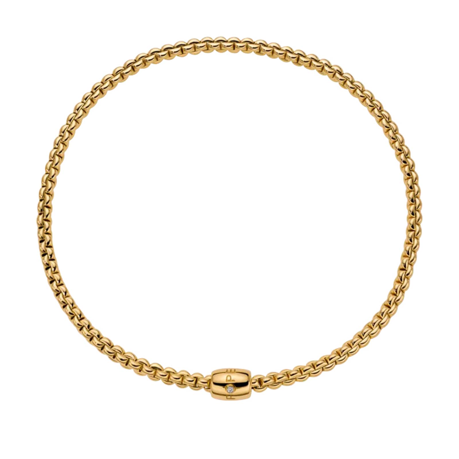 FOPE 18K Yellow Gold Flex'It EKA 0.03cttw Diamond Necklace