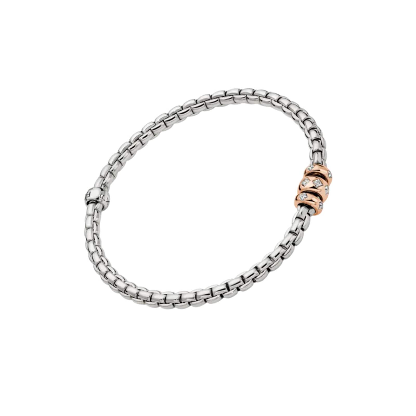 FOPE 18K White Gold Flex'It EKA 0.18cttw Diamond Bracelet - Medium FOPE 18K White Gold Flex'It EKA 0.18cttw Diamond Bracelet - Medium