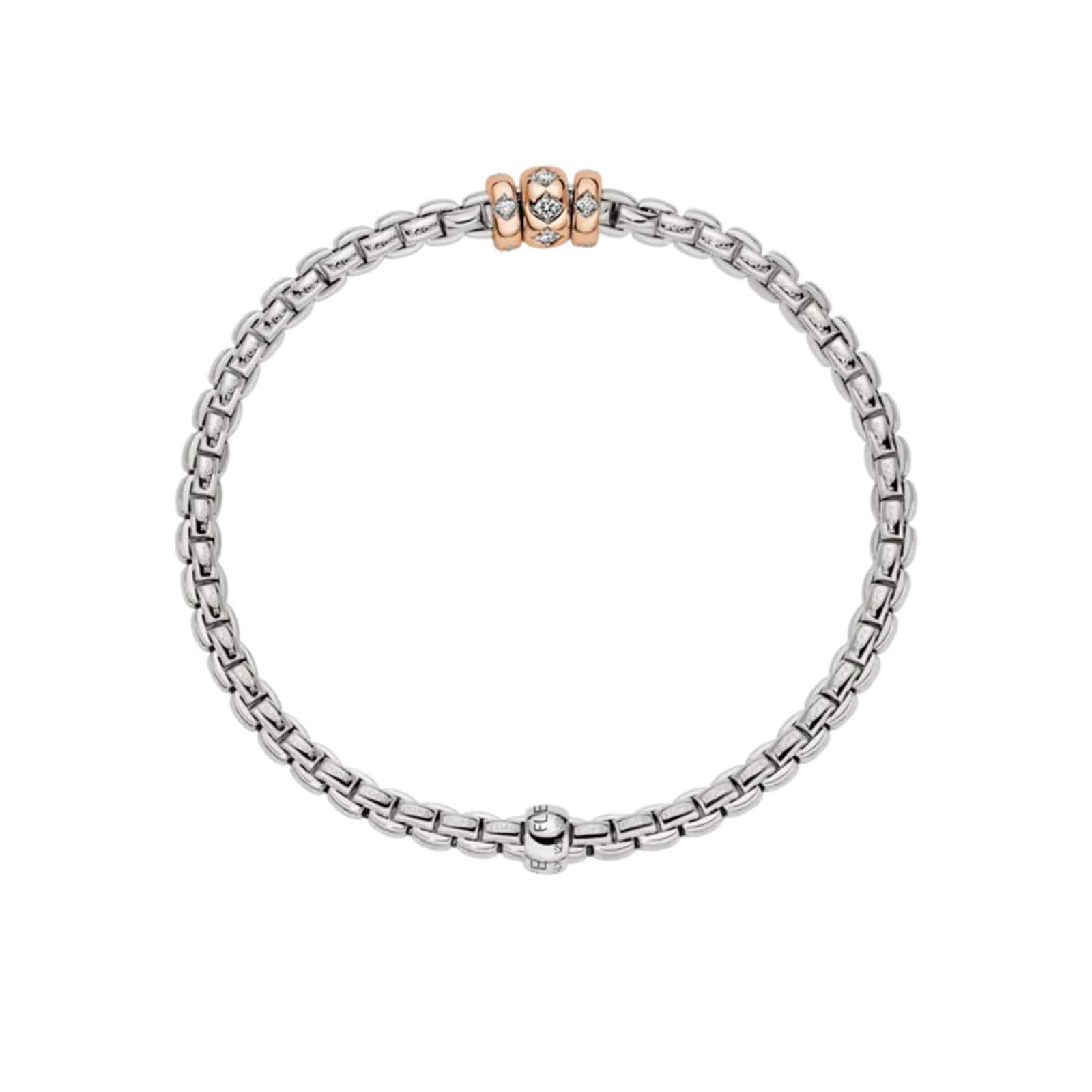 FOPE 18K White Gold Flex'It EKA 0.18cttw Diamond Bracelet - Medium FOPE 18K White Gold Flex'It EKA 0.18cttw Diamond Bracelet - Medium