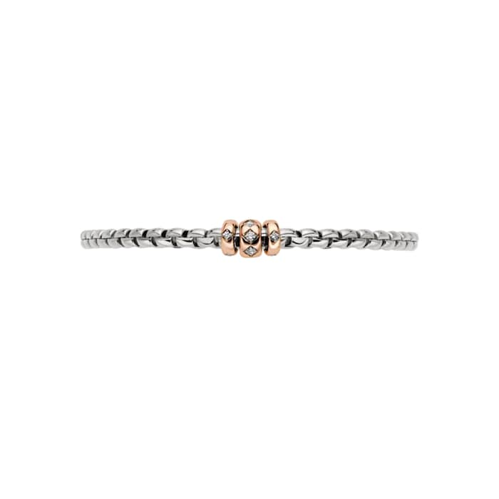 FOPE 18K White Gold Flex'It EKA 0.18cttw Diamond Bracelet - Medium