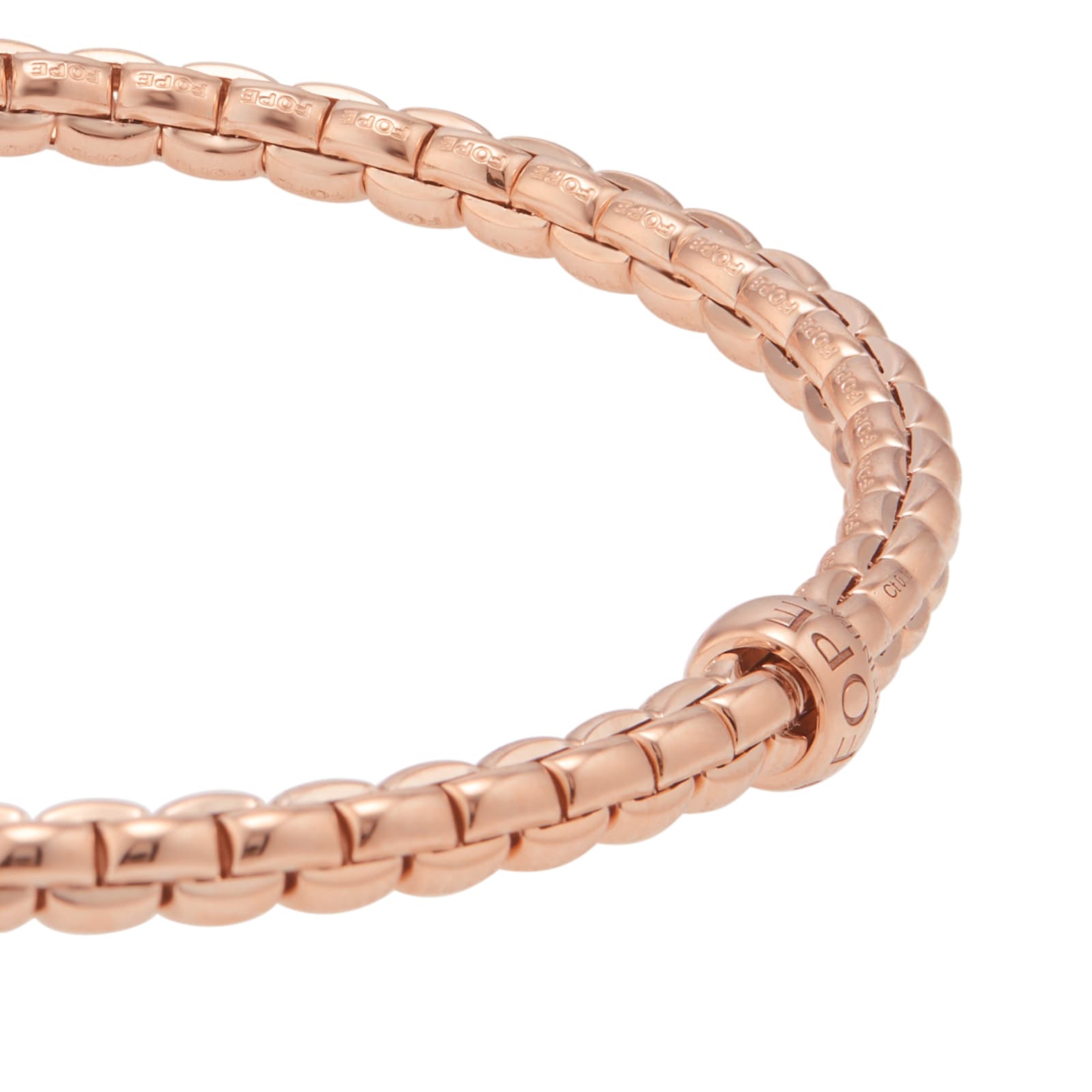 FOPE 18K Rose Gold Flex'It EKA 0.18cttw Diamond Bracelet - Medium