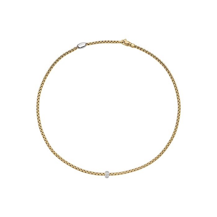 FOPE 18ct Yellow Gold Eka 0.12ct Diamond Necklace