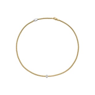 FOPE 18ct Yellow Gold Eka 0.12ct Diamond Necklace