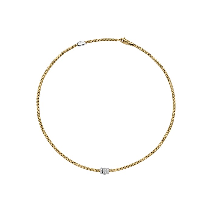 FOPE 18ct Yellow Gold Eka 0.18ct Diamond Necklace