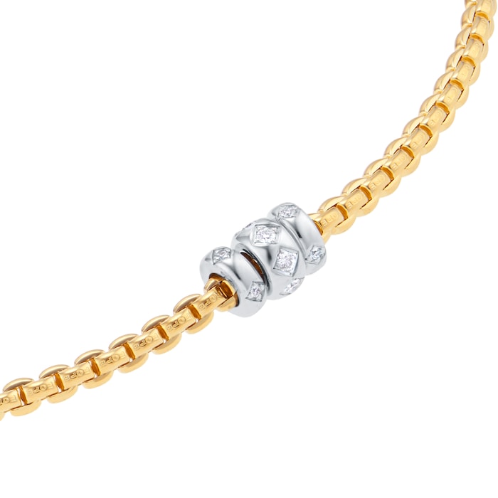 FOPE 18ct Yellow Gold Eka 0.18ct Diamond Necklace