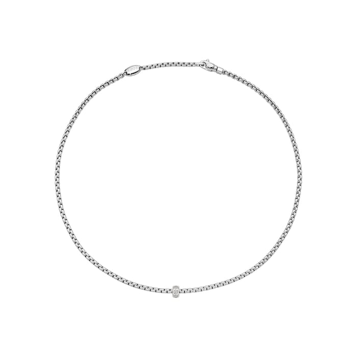 FOPE 18ct White Gold Eka 0.12ct Diamond Necklace