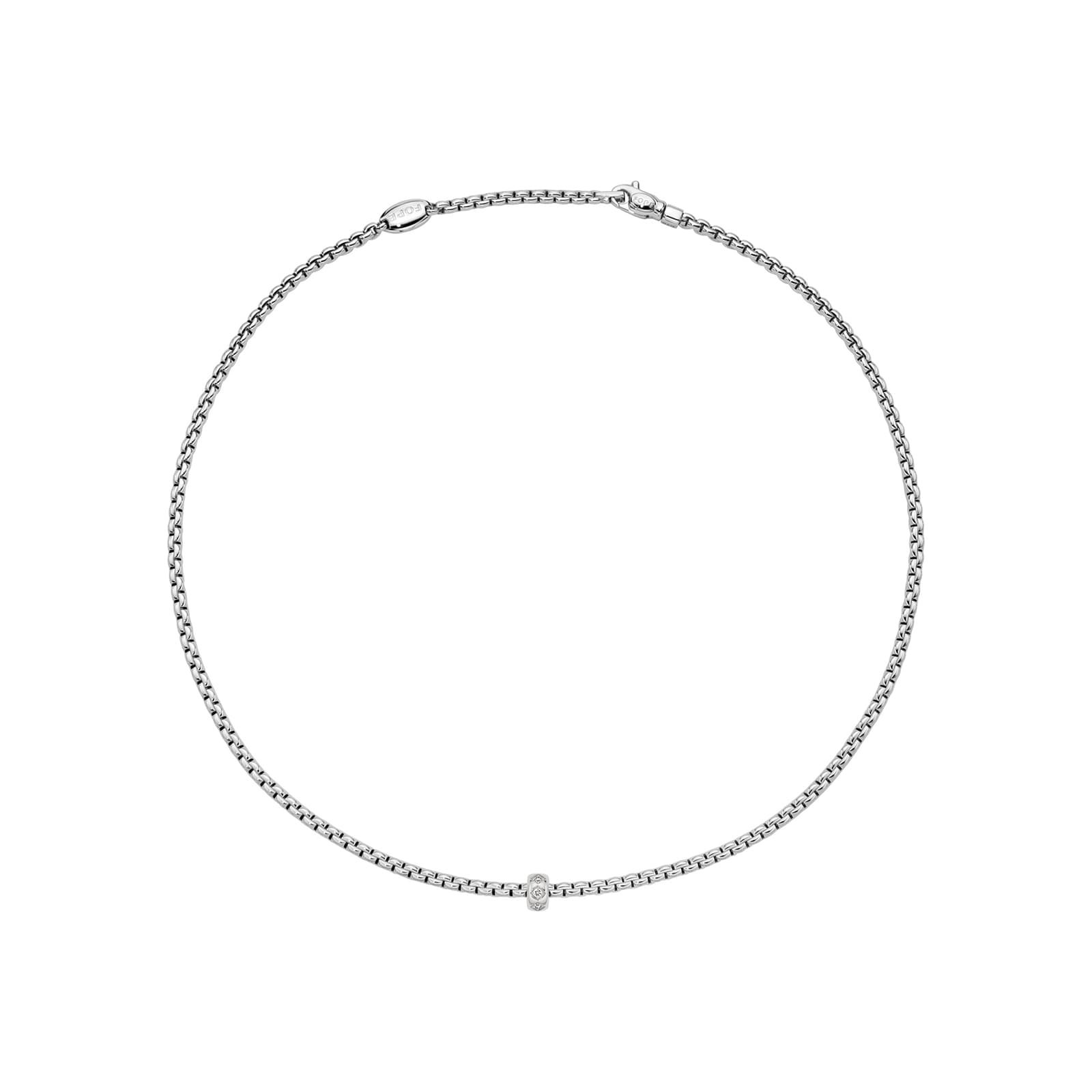 FOPE 18ct White Gold Eka 0.12ct Diamond Necklace