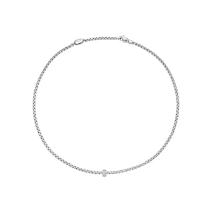 FOPE 18ct White Gold Eka 0.12ct Diamond Necklace