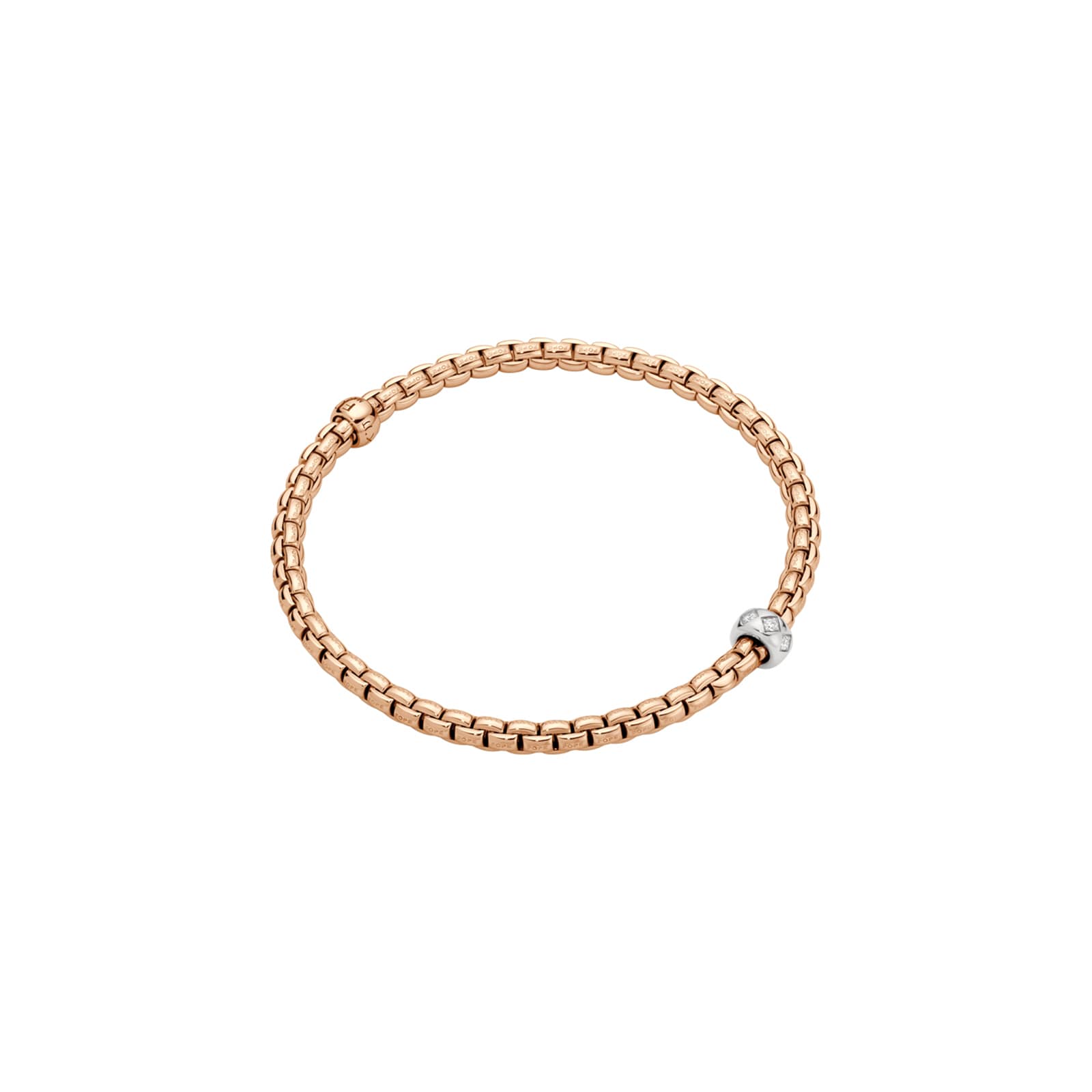 FOPE 18ct Rose Gold Eka Flex'it 0.12ct Diamond Bracelet