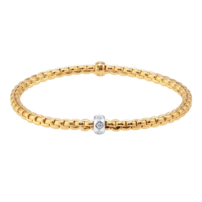 FOPE 18ct Rose Gold Eka Flex'it 0.12ct Diamond Bracelet