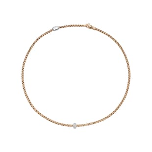 FOPE 18ct Rose Gold Eka 0.12ct Diamond Necklace