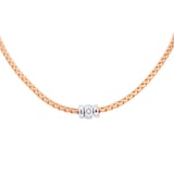 FOPE 18ct Rose Gold Eka 0.18ct Diamond Necklace