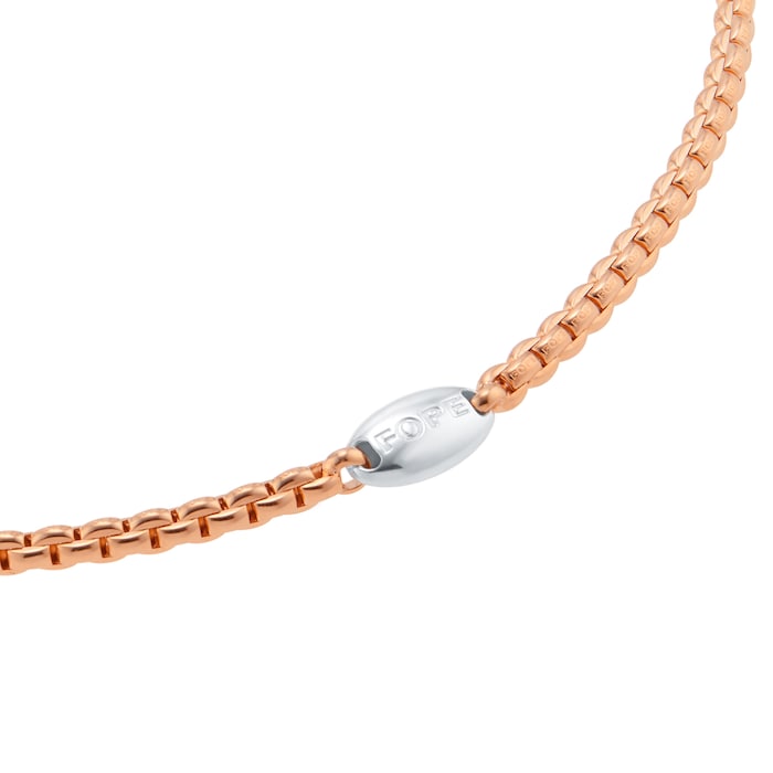 FOPE 18ct Rose Gold Eka 0.18ct Diamond Necklace